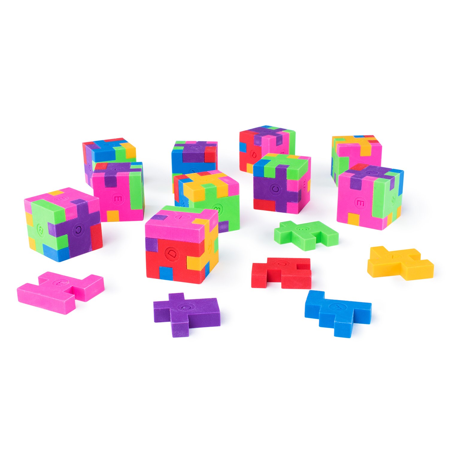 Super Z Outlet 12 Pack Colorful Puzzle Erasers Miniature Pencil Erasers