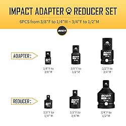 BOEN 6 Piece Impact Socket Adapter