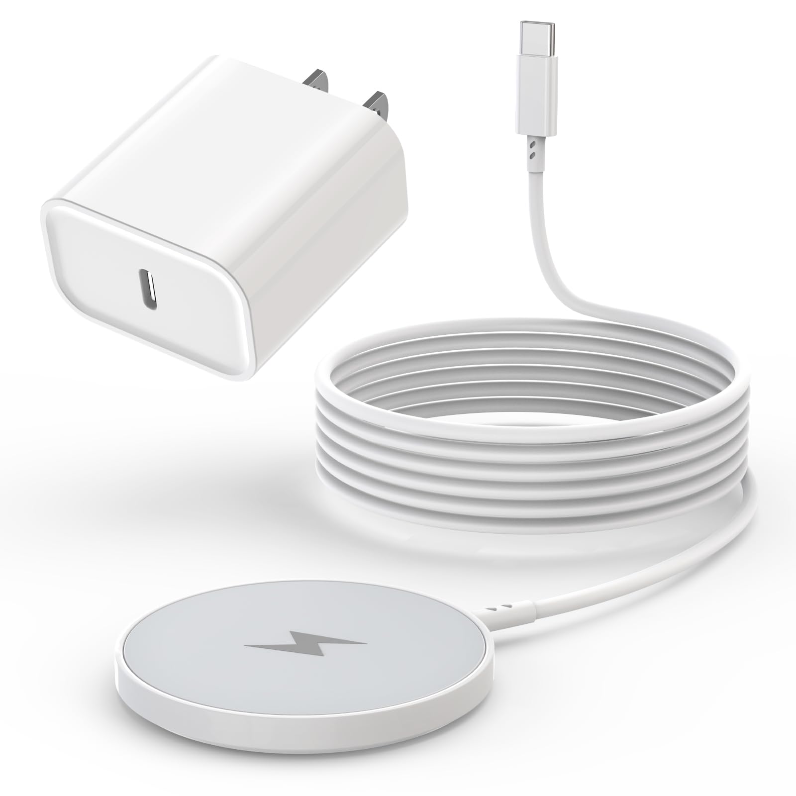 Photo 1 of [Apple MFi Certified]Magnetic Wireless iPhone Charger Magsafe Charger,6FT 15W Fast Phone Charging Pad Wireless Magnetic Charge for iPhone 17/17Air/16 Pro Max/16 Plus/15 Pro Max/14/13/12/AirPods3/2/Pro