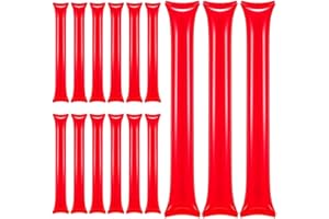 Esforzarse 50 Pcs Inflatable stadium Thunder sticks, Red Thicken Cheersticks Inflatable Thunder Sticks Cheering Stick Clapper