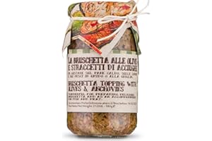 ARTIGIANI DEI SAPORI - Bruschetta Spread with Olives & Anchovies, 6.3 oz, Premium Italian Appetizer, Bruschetta Topping