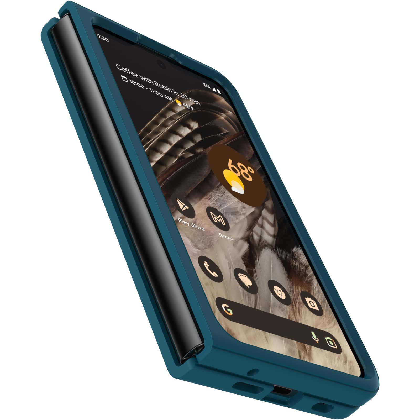 Photo 1 of OtterBox Thin Flex Case for Pixel Fold, Shockproof, Drop proof, Sleek Two Piece Protective Case, Tested to Military Standard, for foldable phones, Clear/Blue