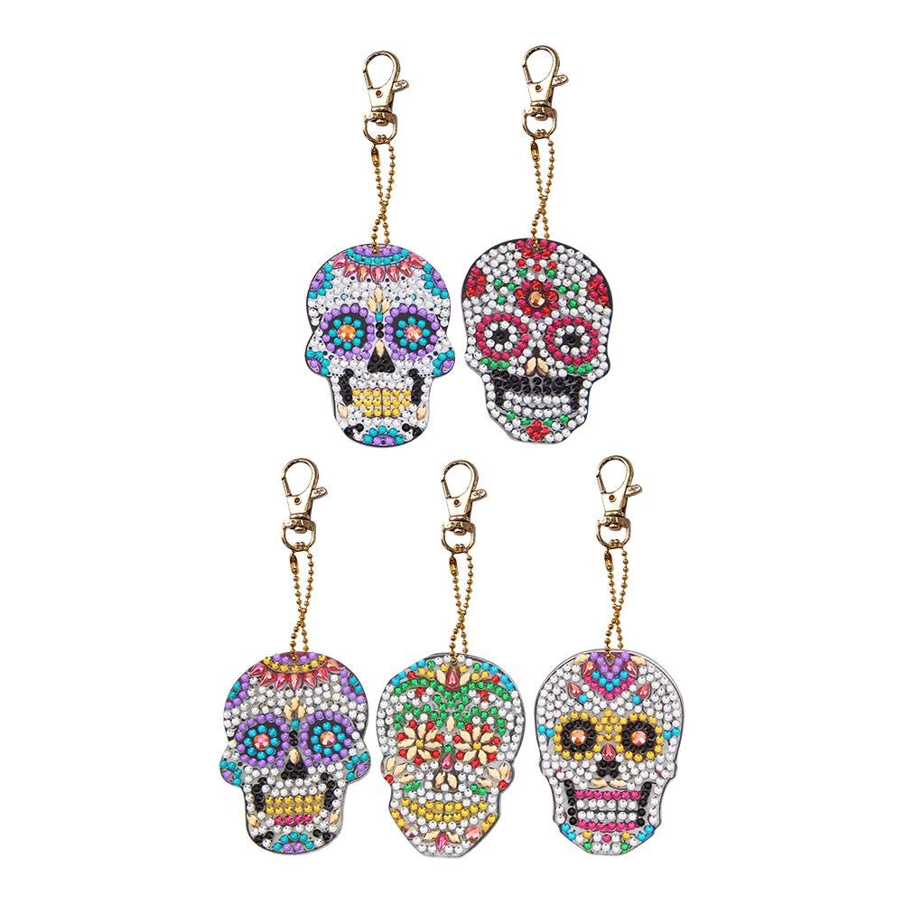 DIY Diamond Painting Keychains, SpecialShaped Skull