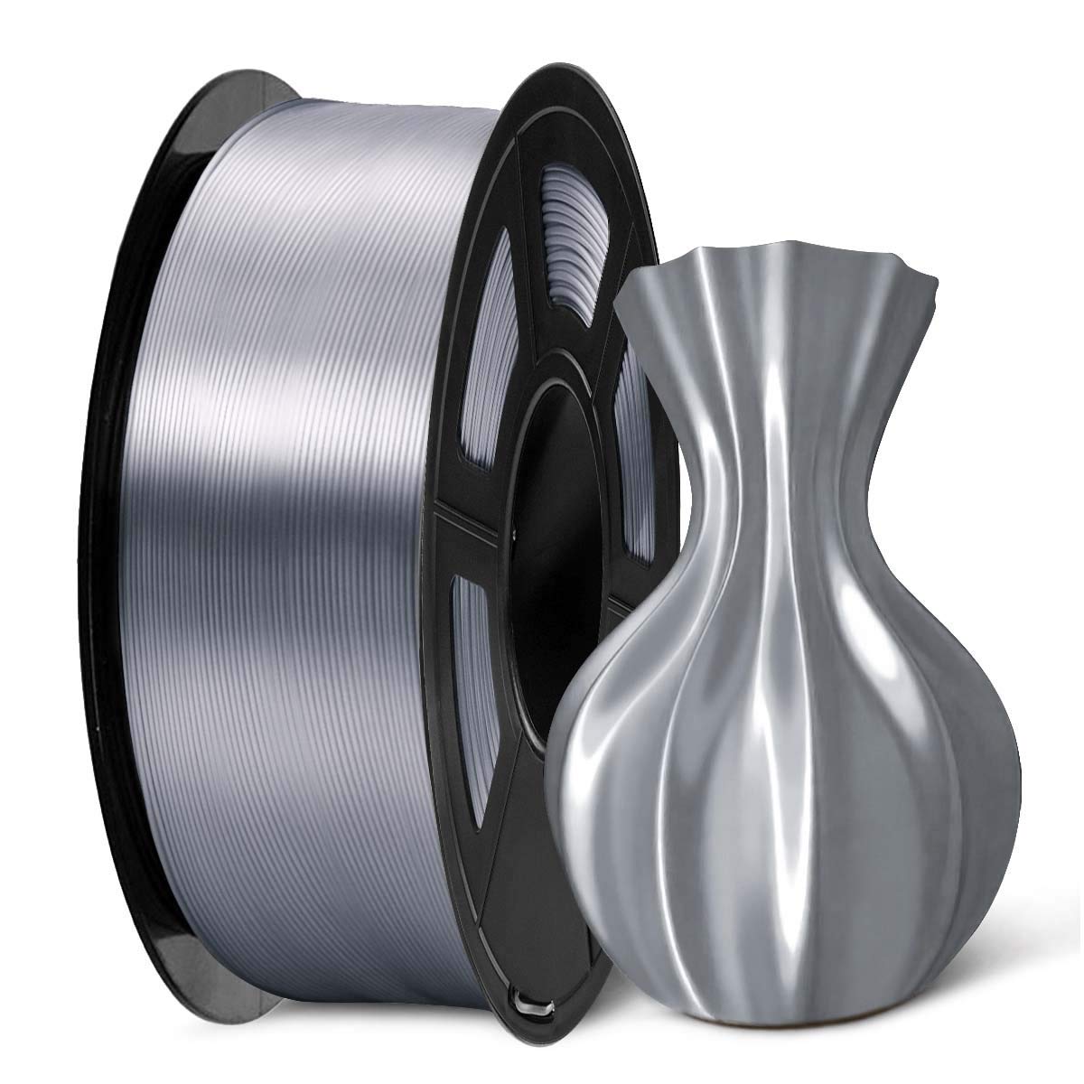 Amazon Com Sunlu Pla Silk Gray Filament 1 75mm 3d Printer Filament 1kg 2 2 Lbs Spool Shiny Metallic Pla Silk Filament Industrial Scientific