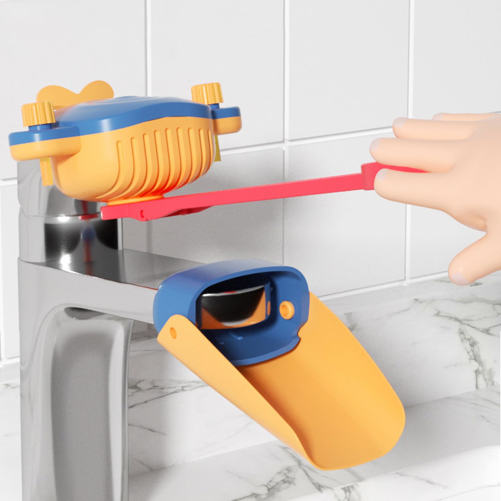 Photo 1 of Faucet Handle Extender Set, Faucet Extender for Kids Child Sink Extender Kids Hand Wash Helper Faucet Extender for Bathroom Sink-Blue Yellow