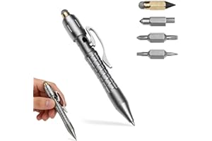 MP1 Multi-Functional Titanium Pen – Ultimate EDC Pocket Tool, Cool MP1 Titanium Multitool Pen, Portable Bolt Action Tactical 