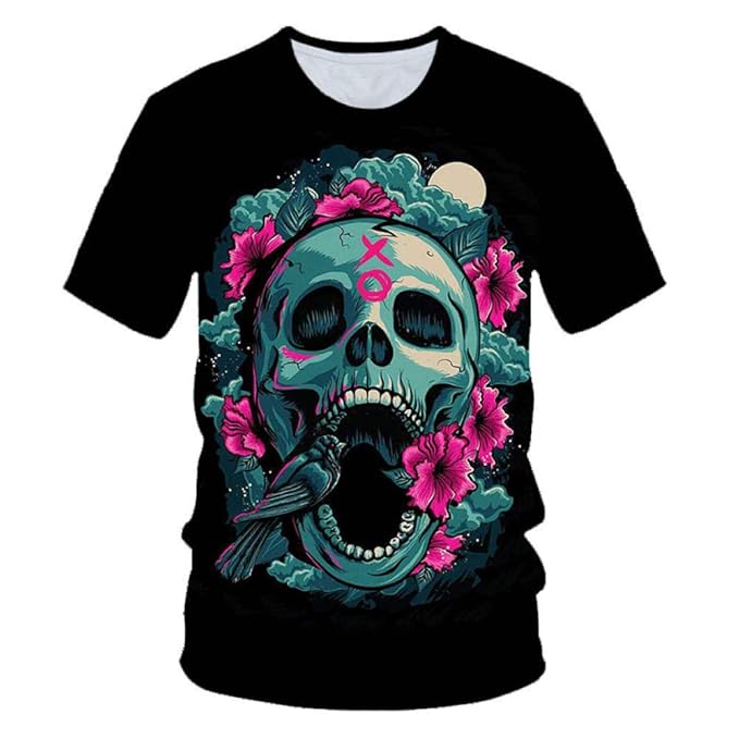 t shirt con teschio uomo