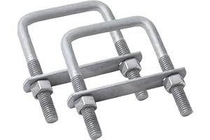 LIONMAX U Bolts 2 Pack, 1/2" D x 3-1/16" W x 4-5/16"L Galvanized Square U Bolt with Plates and Nuts, Replacement Parts and Accessories for Automobiles Trailer, Ski Boat, Sailboat Trailer, 2 Pack