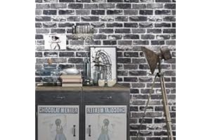 10 Meters Peel & Stick Brick Wallpaper, Grey Brick Pre-Pasted Wallpaper, Self-Adhesive Kitchen Wallpaper, Vinyl Wallpaper For