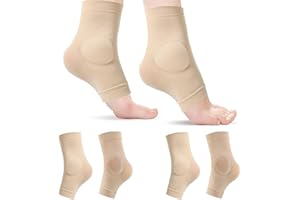 Sekonow 2 Pairs Ankle Protector Gel Sleeve, Malleolar Padded Skate Socks with Silicone Pads for Figure Skating, Roller, Hocke