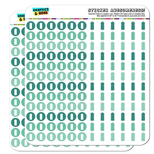 Water Bottle Hydrate Dots Planner Calendar Scrapbooking Crafting Stickers - Teal - Opaque