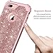 LONTECT 3 in 1 Heavy Duty Hybrid Shockproof Case for iPhone 8 Plus/7 Plus, Glitter Shiny Rose Gold