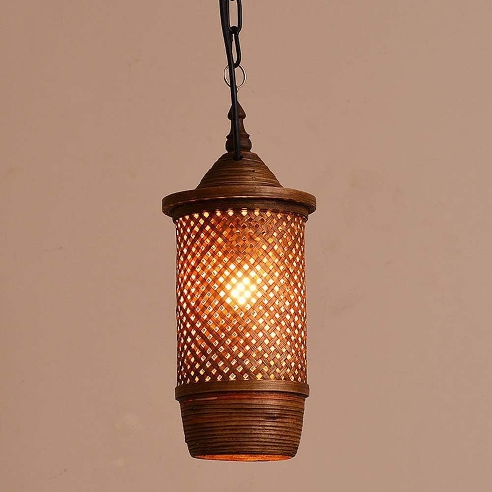 Popertr E27 Southeast Asian Style HandWoven Bamboo Rattan Chandelier