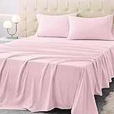Homilay Twin Size Bed Sheet Set - 3 Piece Soft Microfiber Sheets with Deep Pockets, Cooling Technology, and Wrinkle-Free Pillowcase. Hotel-Quality, Durable Bedding, Light Pink