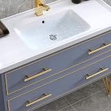 Goldenwarm 15Pcs Brushed Brass Cabinet Handles 160mm 224mm 12mm Hole Center view 8