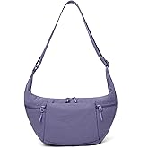 VONAL Nylon Crescent Crossbody Bag, Sloughy Shoulder Hobo Bag for Women, Lightweight Moon Bag Dumpling Sling Bag Purse