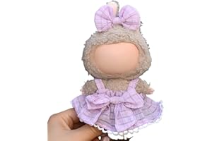 TOARGONA Doll Clothes Compatible with 15cm & 17cm Labubu Fashion Outfit Set 2 Pieces Suitable for La bubu Accessories, Dress Up Skirt for Labubu Doll (Purple)