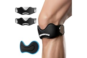 MANUEKLEAR V-Shaped Patella Bands, Adjustable Flex Wrap Patellar Tendon Support Strap for Men Women, Silicone Patella Knee St