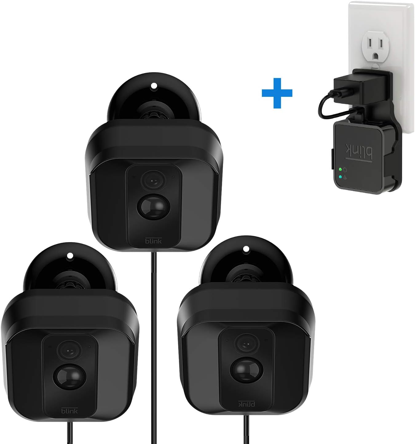 Outlet Wall Mount Compatible with Blink XT XT2 Camera, 3 Pack Weather Proof 360 Degree Adjustable Protective Indoor/Outdoor Camera Holder with 1 Pack No Messy Wires WiFi Hub Hanger