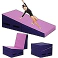 Gymnastics Mat for Tumbling, Folding Tumbling Mats Cheese Mat with Non-Slip PU Leather Surface & Handles, Tumbling Matts for Gymnastics for Home, Gym Exercise
