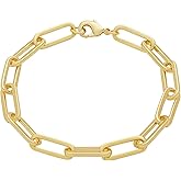 Amazon Essentials 14k Gold Plated or Silver Plated Chunky Chain Link Bracelet 7.5"