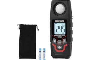 DEWINNER Digital Illuminance Light Meter – 0-200,000 Lux Light Tester for Plants, LED Grow Lights, Car Headlights – Candles M