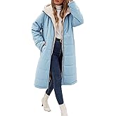 Wiepux Womens Winter Coat Long Coats Sherpa Fleece Quilted Puffer Jackets with Hood Zip Warm Thicken Outwear
