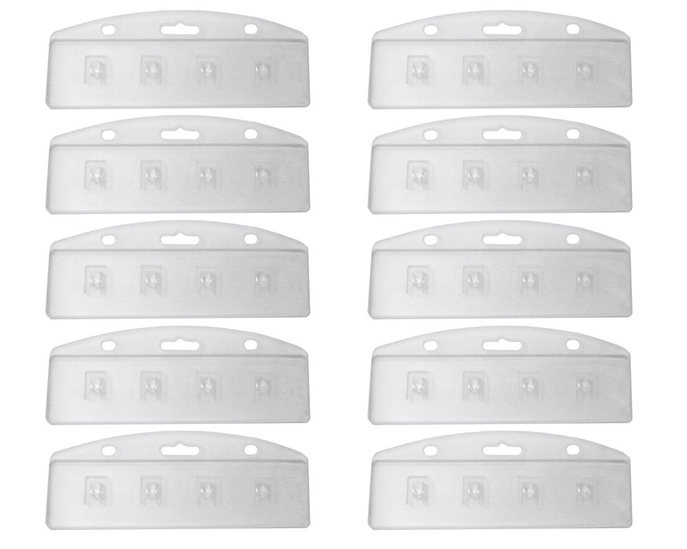 Honbay 10pcs Clear Horizontal Frosted Rigid Plastic Half Card Badge Holders