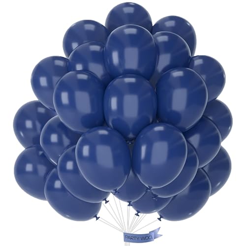 PartyWoo Dark Blue Balloons, 50 Pcs 12 Inch for Balloon Garland or Arch, Birthdays & Showers, Baby Blue Y73
