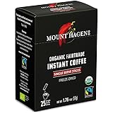 Mount Hagen Organic Instant Regular Coffee, 25 Count Single Serve packet Net wt 1.76 oz (50g)