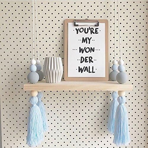 Nordic Style Kids Wooden Decorative Wall Shelves Storage Organizer Shelf For Clothes Toys Book Baby Room Decoration Rack ( Color : Green )