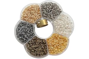 Chenkou Craft 1 Box 6 Colors 3000pcs 5mm Small Open Jump Ring & Ring Jewelry Keychain Making from with 1 pc Jump Ring Open/Close Tool and 1 pc Clear Box (5mm)