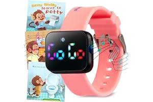 BENNY BRADLEY'S Potty Training Watch for Kids V2 – A Water Resistant Toilet Reminder Device for Boys & Girls to Train Your Toddler with Fun/Musical & Vibration Interval Reminder with Potty Training eBook (Pink)