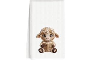 Christian Easter Kitchen Towels, Easter Hand Towels, Reusable Lamb Waffle Hand Towel for Spring Kitchen Bathroom Home Decor