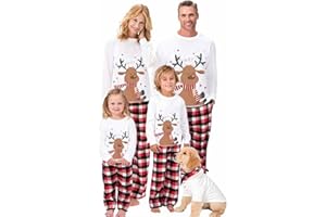 IPAJAMAS Christmas Pajamas for Family Matching Family Christmas Pajamas Set PJS Holiday Xmas Family Jammies Sleepwear