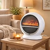 Marco Paul 1500W White Freestanding Electric Fireplace Heater with LED Flame view 6