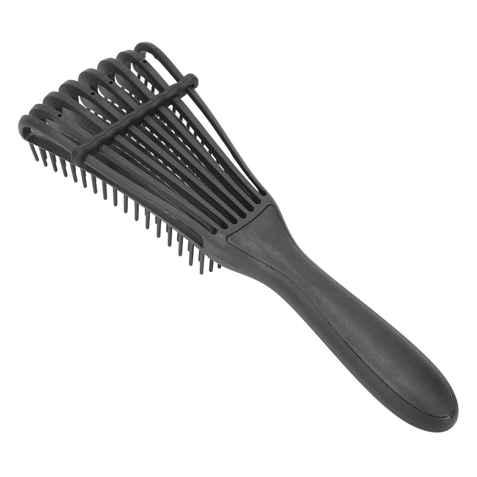 Detangle Hair Brush, Hairbrush, Rubber Handle Hair Brush Comb Curly Hair Brush Detangling Hair Brush Long Thick Wet Dry Hair Brush for Salon Travel(black)