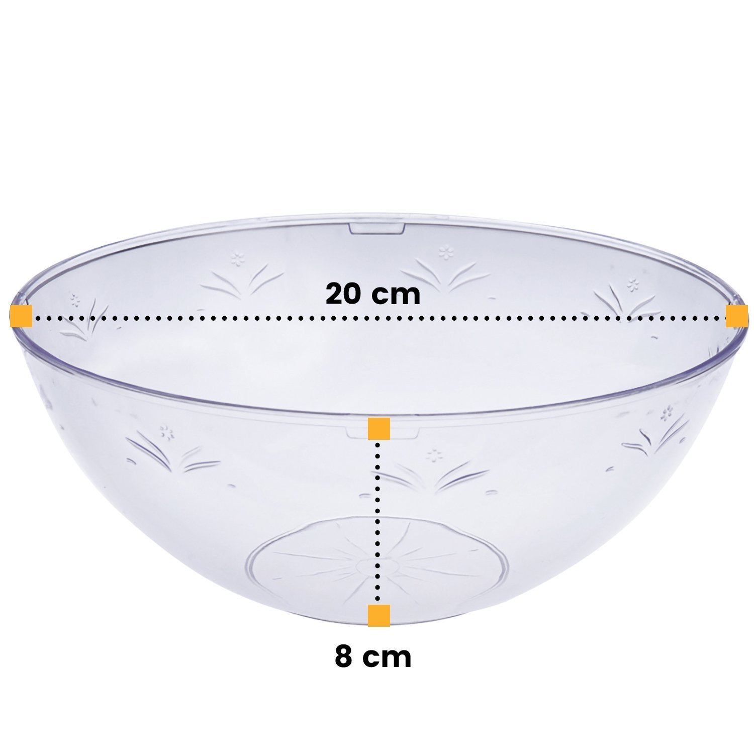 5 Disposable Salad Bowls Clear Hard Plastic Serving Bowls Soup BBQ