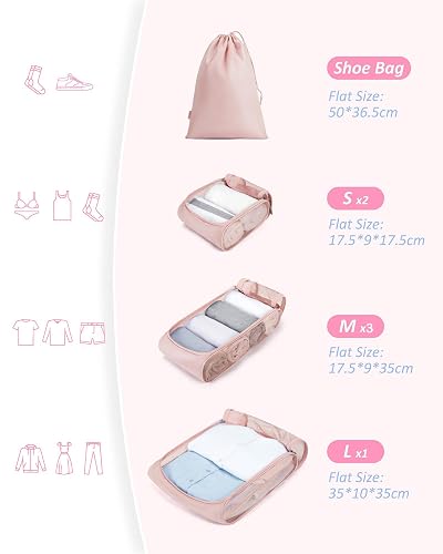 BAGSMART Packing Cubes for Suitcase, Foldable Packing... BAGSMART Packing Cubes for Suitcase, Foldable Packing...