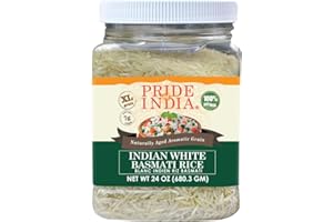 Pride Of India - Premium Indian White Basmati Rice - 1.5 lbs (680 gm) Jar - Unique & Nutty Flavored Extra Long, Non-Sticky & 