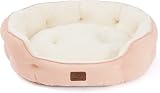 Bedsure Dog Bed for Small Dogs 63x53x20cm Round Pink Washable