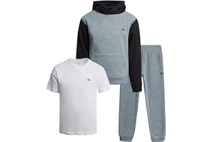 RBX Boys Sweatsuit Set - 3 Piece Active Fleece Jogger Sweatpants Hoodie and T-Shirt for Boys - Athletic Outfit (Sizes 2T-12)