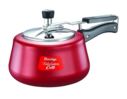 Prestige Nakshatra Aluminium Pressure Cooker, 2 Litres, Red