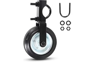 JIAHOO 6" Gate Helper Wheel for Metal Swing Gate with 1-5/8" Thru 2" Gate Frames, Heavy Duty Gate Caster Wheel Support Wheel for Chain Link Fence Swing Gate, Prevent Gate from Dragging, 1 PC