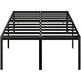 Yicensen 24 Inch High Queen Bed Frame Rounded Corner No Box Spring Needed, Heavy Duty Metal Queen Size Platform Bed Frame, Easy Assembly, Noise Free, Black