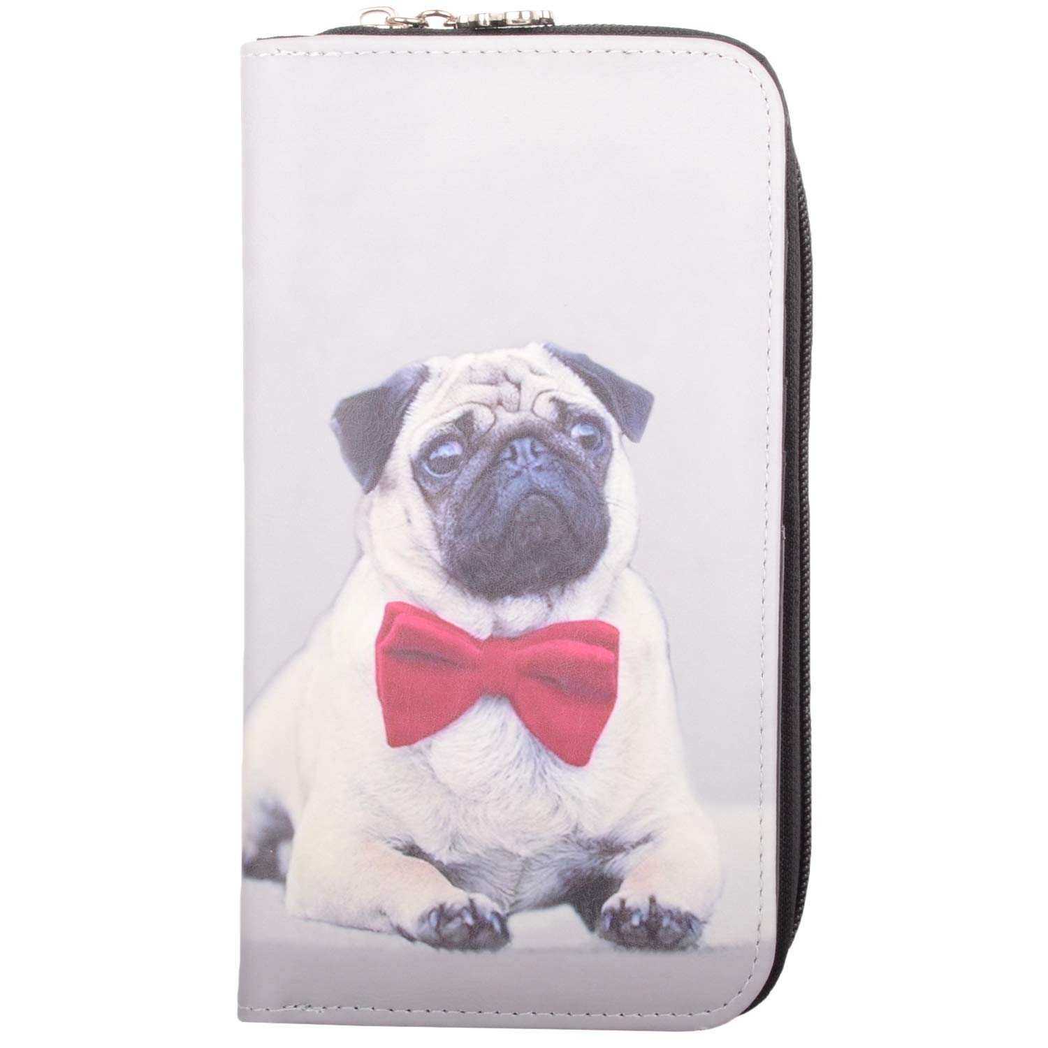 Womens Large Faux Leather RFID Protected Money Credit Card Animal Purse - Dog