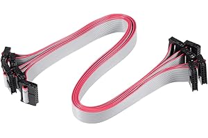 uxcell IDC 14 Pins Connector Flat Ribbon Cable Female Connector Length 30cm 2mm Pitch,5pcs