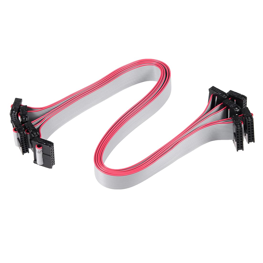 sourcing map IDC 14 Pins Connector Flat Ribbon Cable Female Connector Length 30cm 2mm Pitch,5pcs