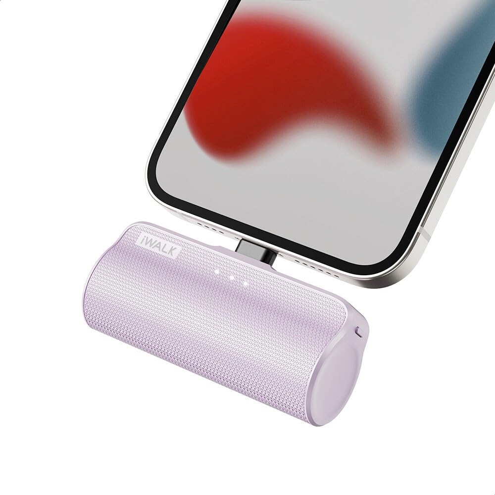 Small Portable Charger 3350mAh Power Bank Compatible withiPhone 14/14 Max/14 Pro Max/13/13 Mini/13 Pro Max/12/12 Mini/12 Pro/11/XR/XS/X/8/7/6, Lightpurple
