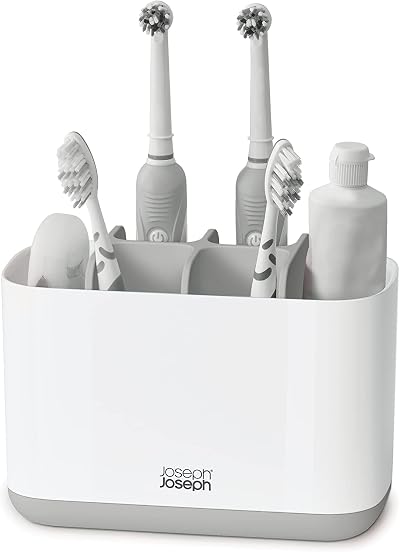 Joseph Joseph Easy-Store Large Toothbrush Holder Caddy - White/Grey